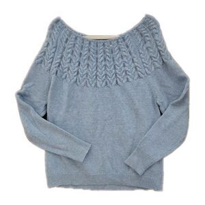Ann Taylor LOFT Sweater Womens Size XXL Light Blue Long Sleeve Pullover Knit Top